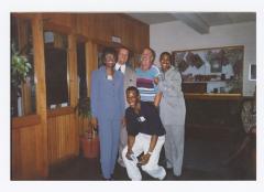 Five people laughing