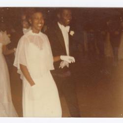 Kim Briscoe Moody as a debutante with her escort