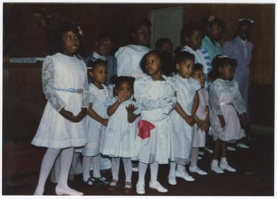 Young girls at the Gospel Church of God
