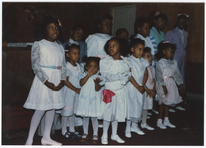 Young girls at the Gospel Church of God