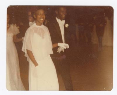 Kim Briscoe Moody as a debutante with her escort