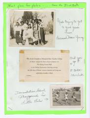 Photos of students at Maryland State Teachers College at Bowie and invitation to pre-spring formal ball