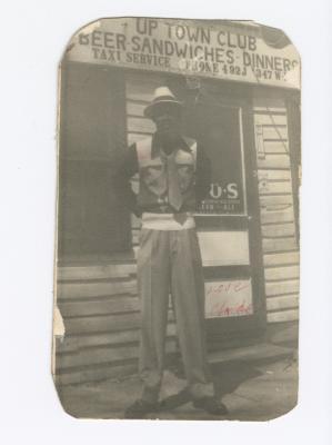 Claude Gilbert standing in front of the original Uptown Club