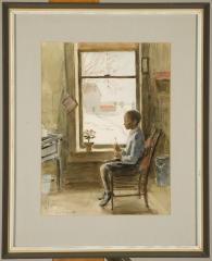 Archie Clayton's son in kitchen by Emma Hess Ingersoll (1878-1941)