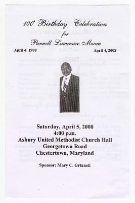 Purnell Lawrence Moore birthday program