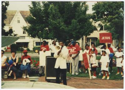Ronald T. Fisher addressing crowd