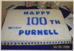 Purnell's 100th birthday cake
