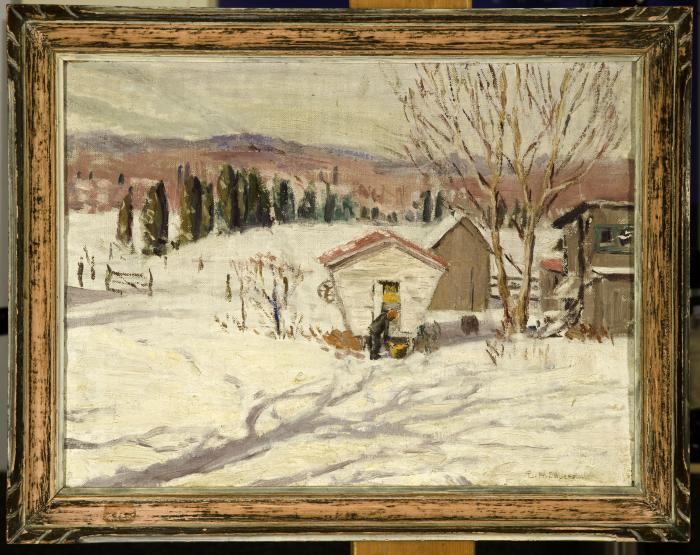 Corn from the crib by Emma Hess Ingersoll (1878-1941)
