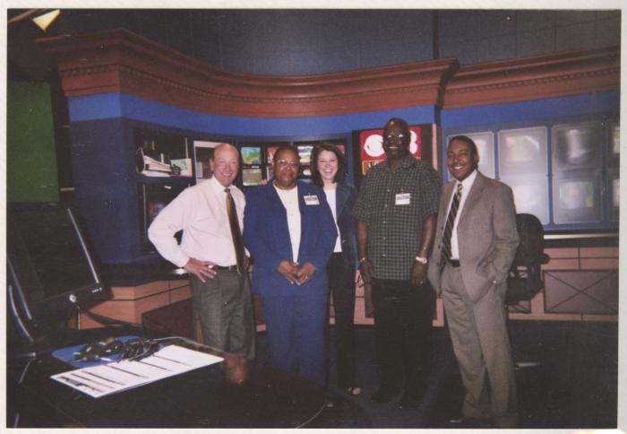 Mary and Haywood Grinnell at CBS 13 news station