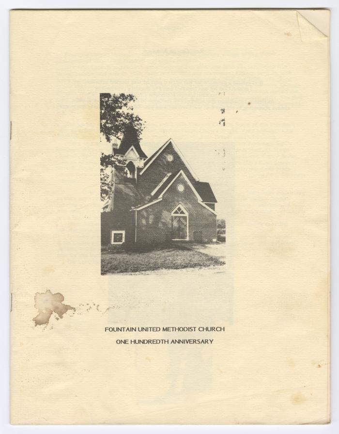 100th anniversary for Fountain United Methodist Church program