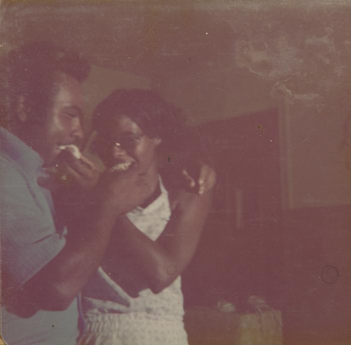 Juan Gonzalez and Jackie Lively feeding each other cake