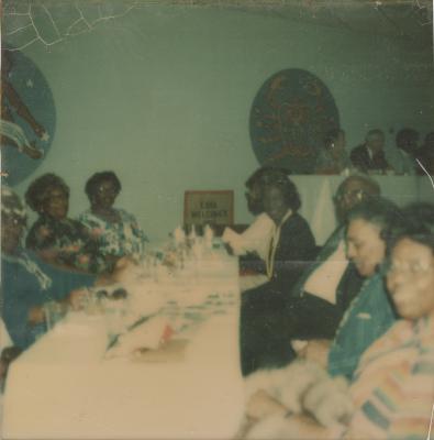 Attendees at a banquet celebration