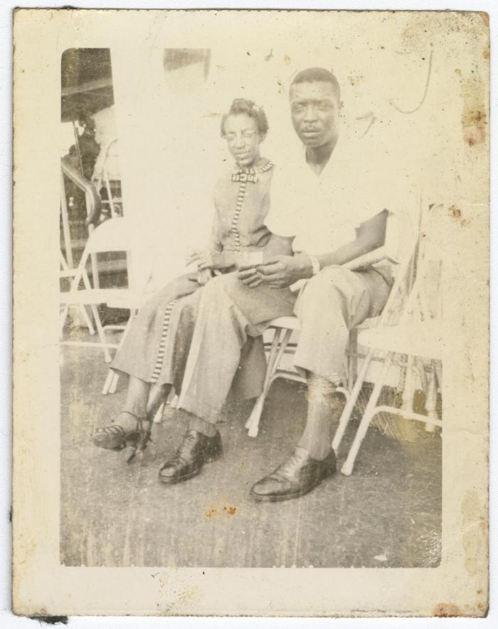 Oliver and Elaine Hamilton Hopkins sitting together