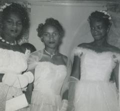 Shirley Cann Hamilton and members of her wedding party Florence Freeman Briscoe and Blondine Cann