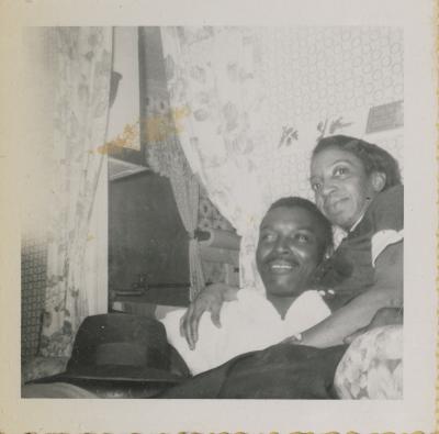Oliver and Elaine Hopkins sitting together