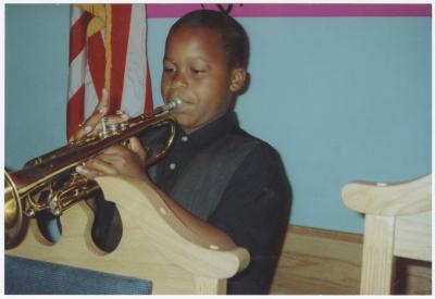 Young trumpet player