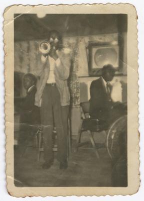 Calvin Hamilton playing the trumpet