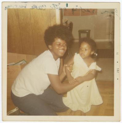 Lauramae Hamilton Jones holding her niece