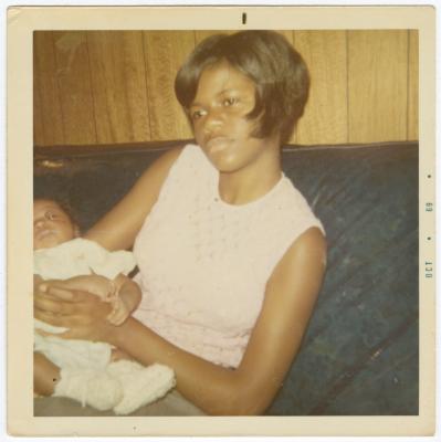 Lauramae Hamilton Jones holding Jana Anderson Carter