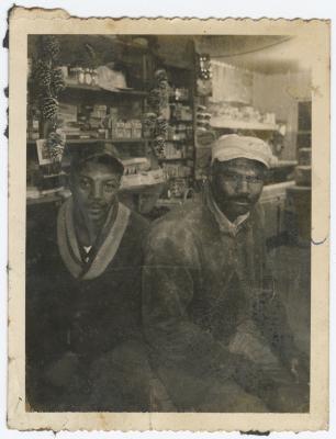 Clarence Hamilton and man in sweaters