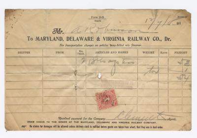 Abraham Robinson shipping bill, 1915 December 4