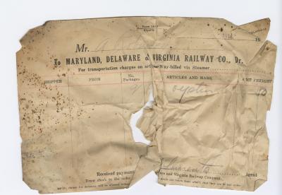 Abraham Robinson shipping bill, 1914 October