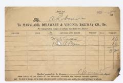 Abraham Robinson shipping bill, 1915 October 7