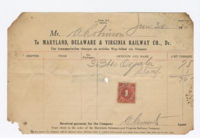 Abraham Robinson shipping bill, 1915 January 30
