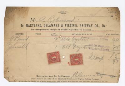 Abraham Robinson shipping bill, 1915 January 26
