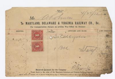 Abraham Robinson shipping bill, 1915 April 24