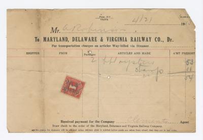Abraham Robinson shipping bill, 1915 April 21