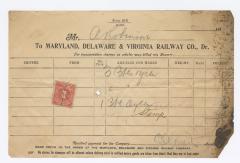 Abraham Robinson shipping bill, circa 1910 October 2