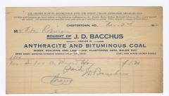 Bacchus Coal statement, 1914 November 3
