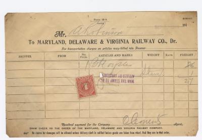 Abraham Robinson shipping bill, 1915 September 2