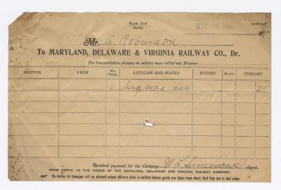 Abraham Robinson shipping bill, 1916 May 20