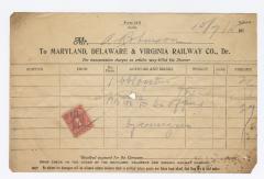 Abraham Robinson shipping bill, 1915 October 7 