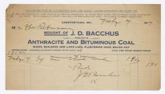 Bacchus Coal statement, 1914 January 4