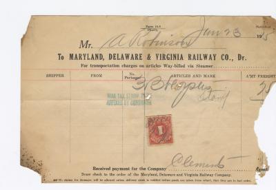 Abraham Robinson shipping bill, 1915 January 23