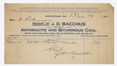 Bacchus Coal statement, 1915 March 20