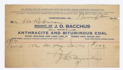 Bacchus Coal statement, 1914 November 6