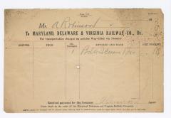 Abraham Robinson shipping bill, circa 1910