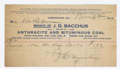 Bacchus Coal statement, 1914 November 6