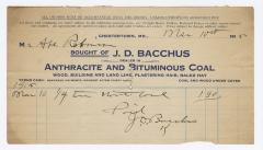 Bacchus Coal statement, 1915 March 10