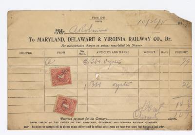 Abraham Robinson shipping bill, 1915 October 26