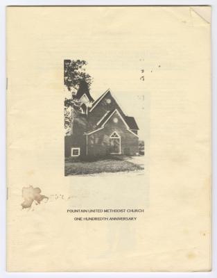 100th anniversary for Fountain United Methodist Church program