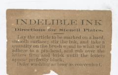 "Indelible Ink, Directions for Stencil Plates"