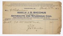 Bacchus Coal statement, 1915 April 3