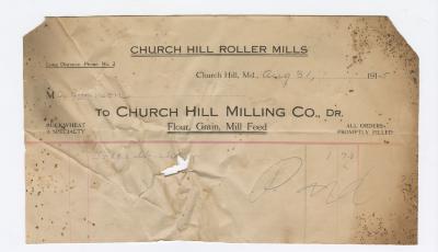 Church Hill Milling Co. bill, 1915 August 31
