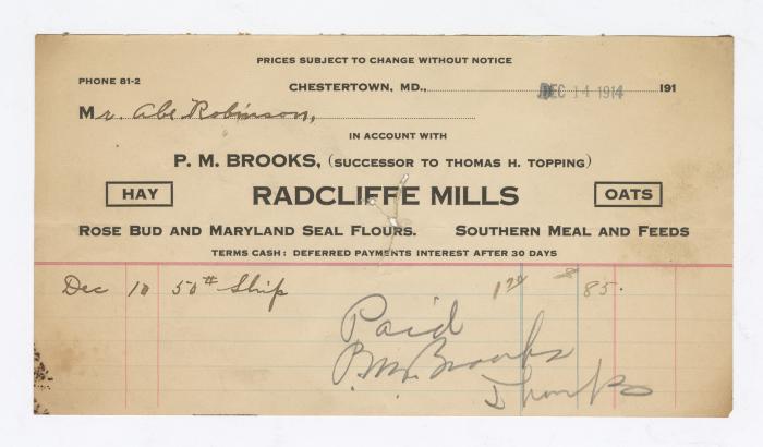 Radcliffe Mills bill, 1914 December 14