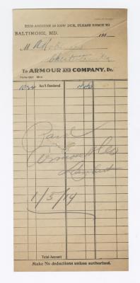 Armour and Co. bill, 1914 January 5